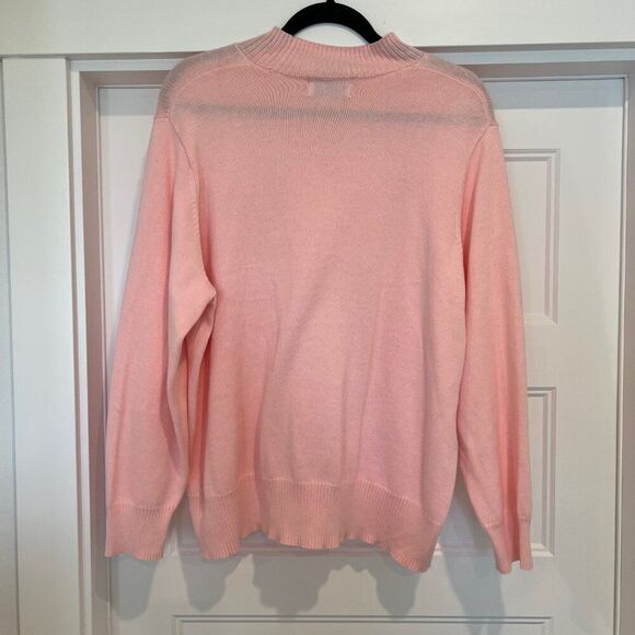 NWOT Old Navy Woman 100% Cotton Pink Soft Loose Fit Mockneck Sweater, 2X - Picture 5 of 7